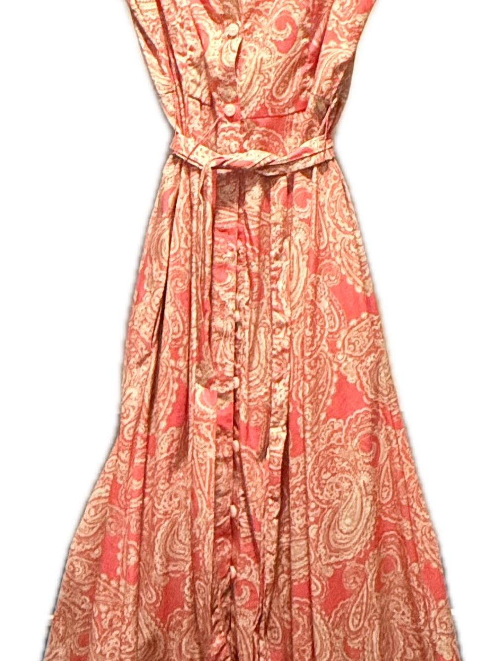 Tommy Hilfiger Coral and Cream Paisley Midi Dress